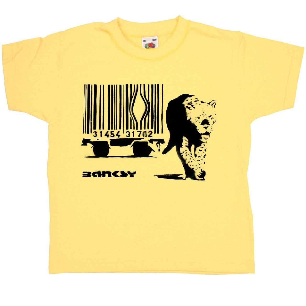 Banksy Barcode Big Cat Kids Graphic T-Shirt 8Ball