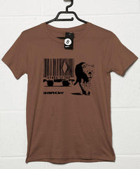 Thumbnail for Banksy Barcode Big Cat Mens Graphic T-Shirt 8Ball
