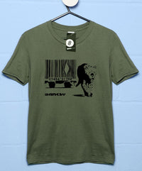 Thumbnail for Banksy Barcode Big Cat Mens Graphic T-Shirt 8Ball