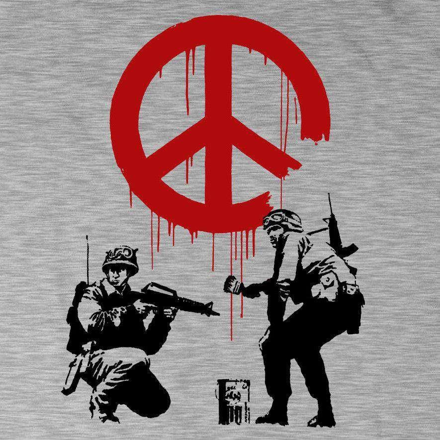 Banksy CND Soldiers Graphic T-Shirt For Men 8Ball