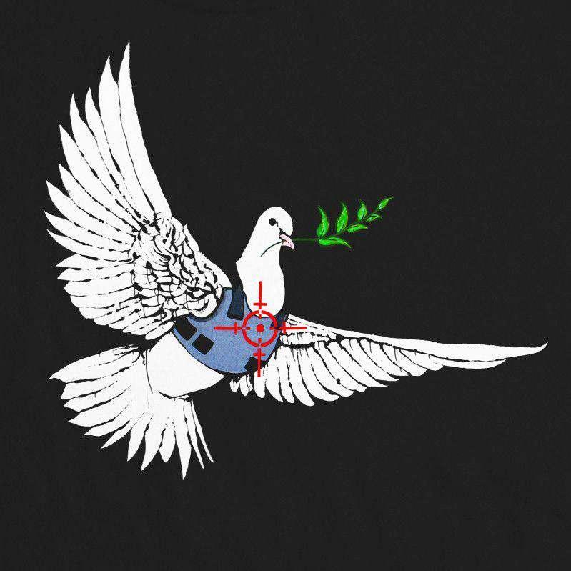 Banksy Dove Mens Graphic T-Shirt 8Ball