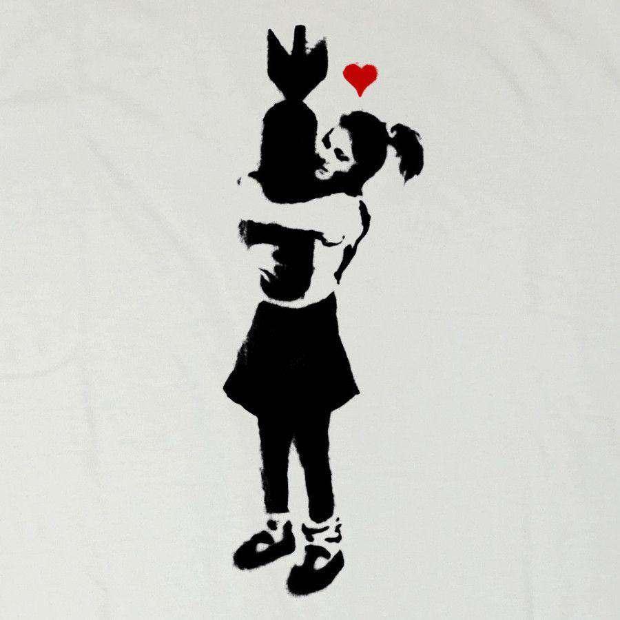 Banksy Girl With Bomb Unisex T-Shirt 8Ball