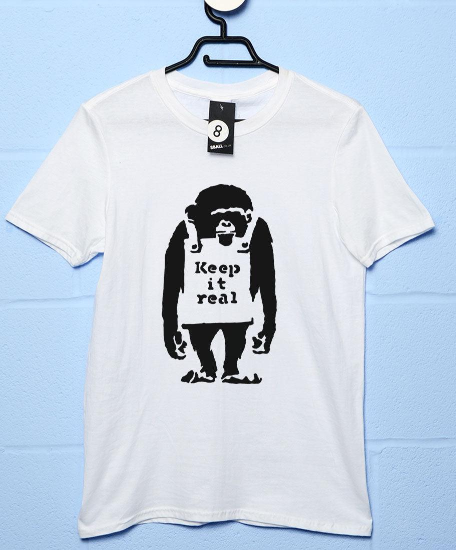 Banksy Keep It Real Mens T-Shirt 8Ball
