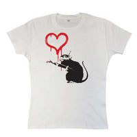 Thumbnail for Banksy Love Rat Fitted Womens T-Shirt 8Ball