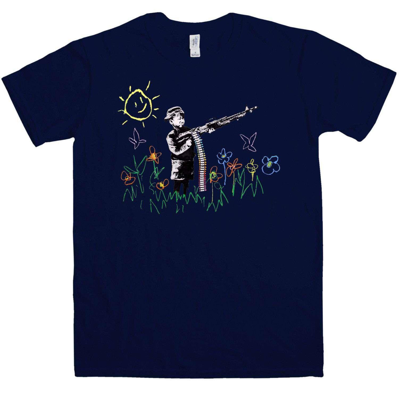 Banksy Machine Gun Kid T-Shirt For Men 8Ball