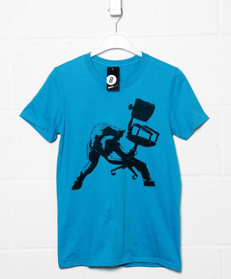 Banksy Office Chair Clash T-Shirt For Men 8Ball