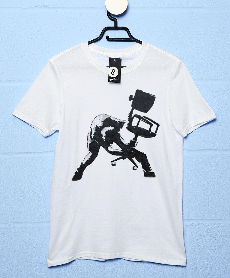 Banksy Office Chair Clash T-Shirt For Men 8Ball