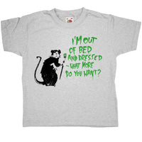 Thumbnail for Banksy Out Of Bed Rat Kids T-Shirt 8Ball