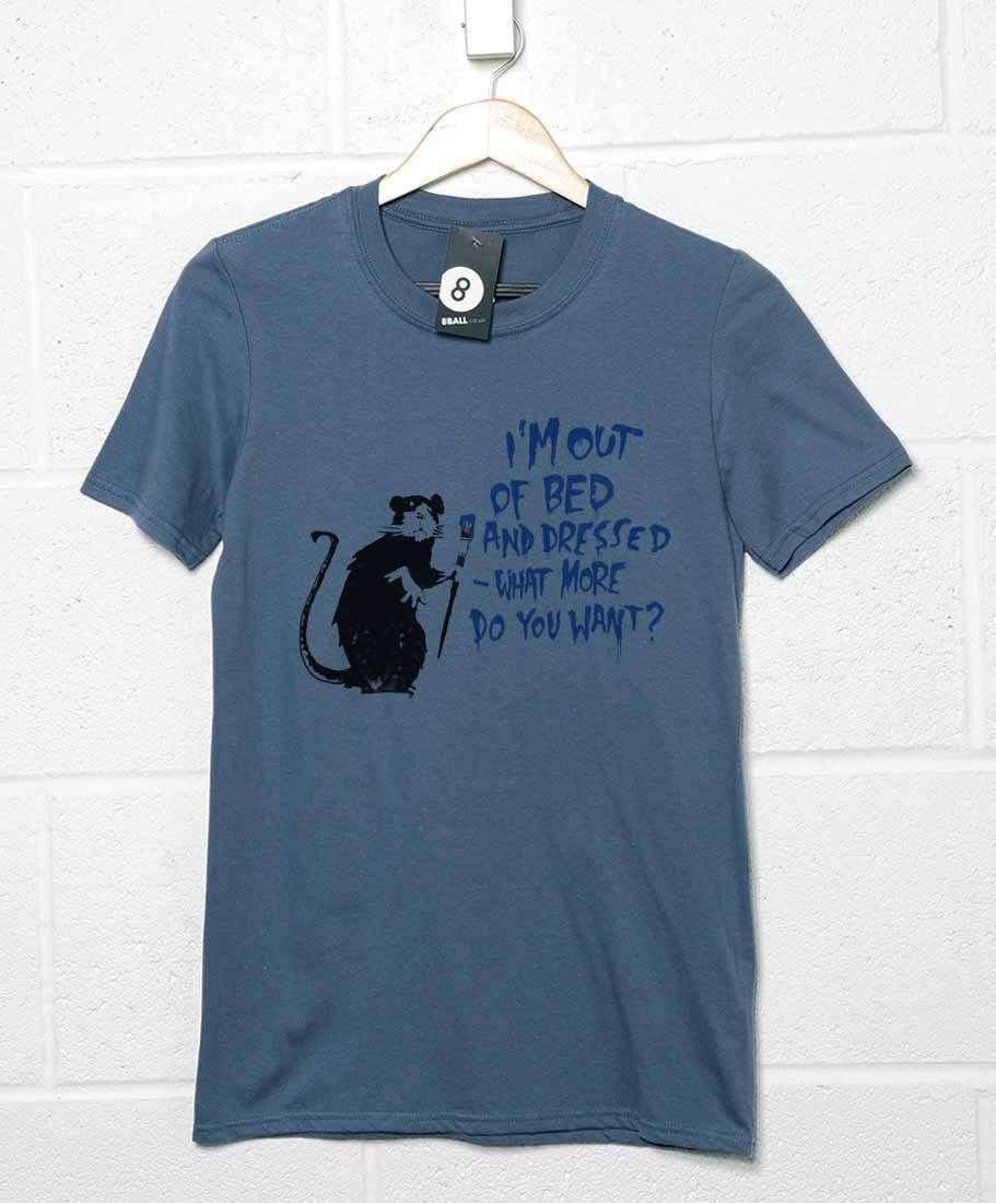 Banksy Out Of Bed Rat Unisex T-Shirt For Men And Women 8Ball