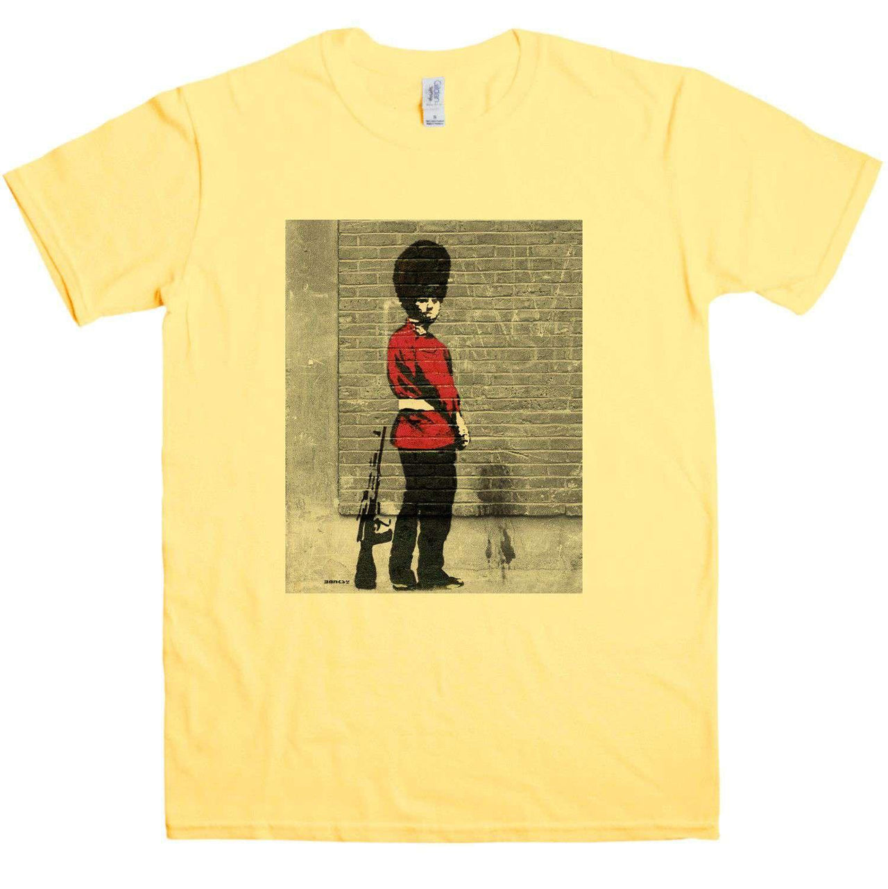 Banksy Peeing Guard Mens Graphic T-Shirt 8Ball