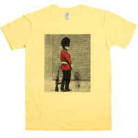 Thumbnail for Banksy Peeing Guard Mens Graphic T-Shirt 8Ball