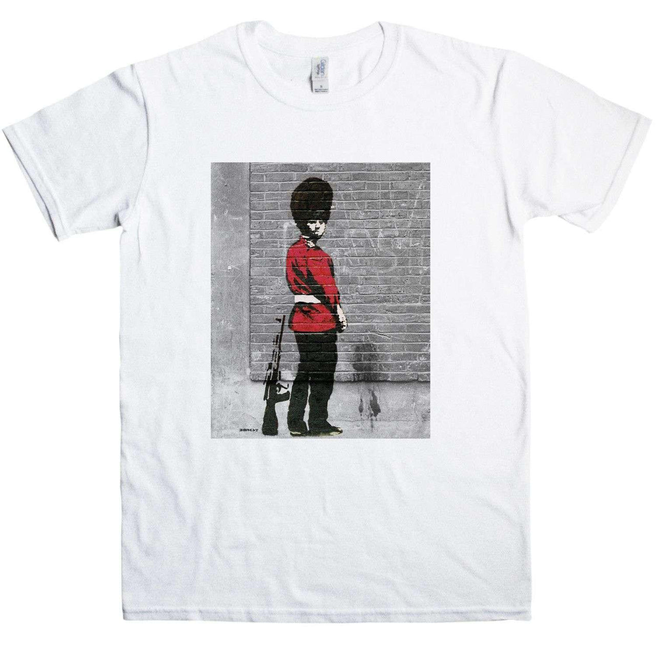 Banksy Peeing Guard Mens Graphic T-Shirt 8Ball