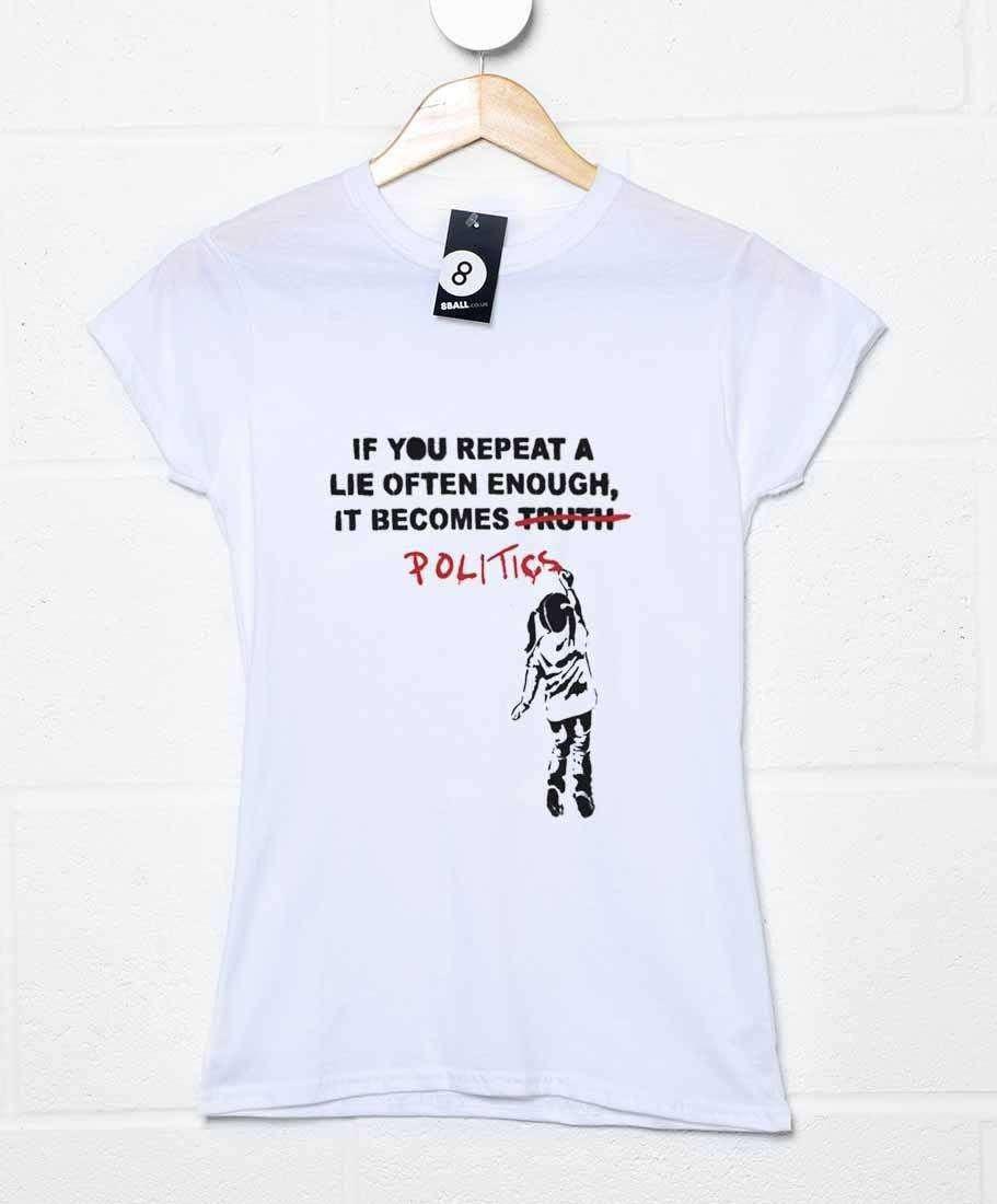 Banksy Politics Womens Fitted T-Shirt 8Ball