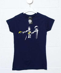 Thumbnail for Banksy Pulp Fiction Bananas Womens Fitted T-Shirt 8Ball