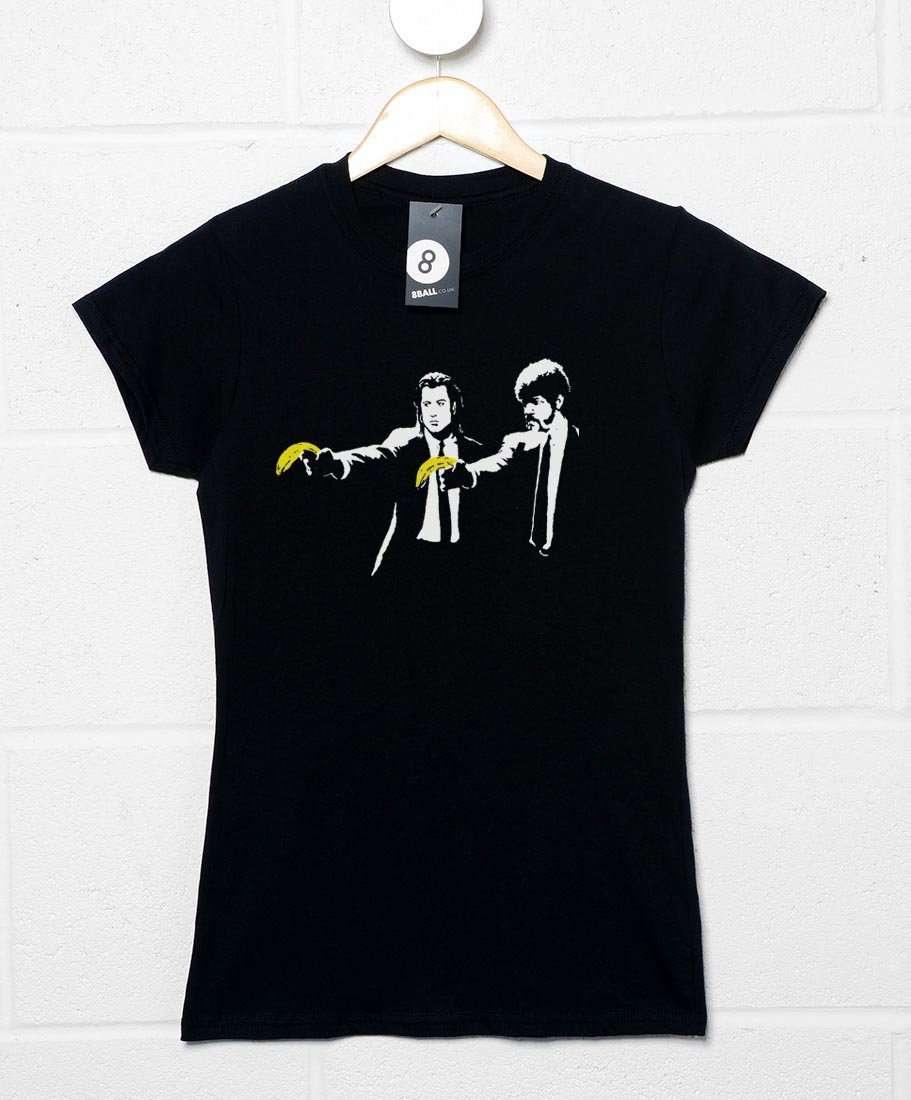 Banksy Pulp Fiction Bananas Womens Fitted T-Shirt 8Ball