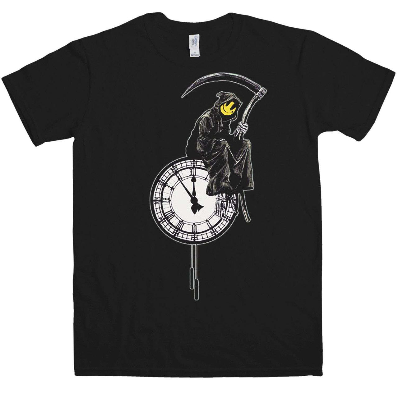 Banksy Reaper Clock Unisex T-Shirt 8Ball