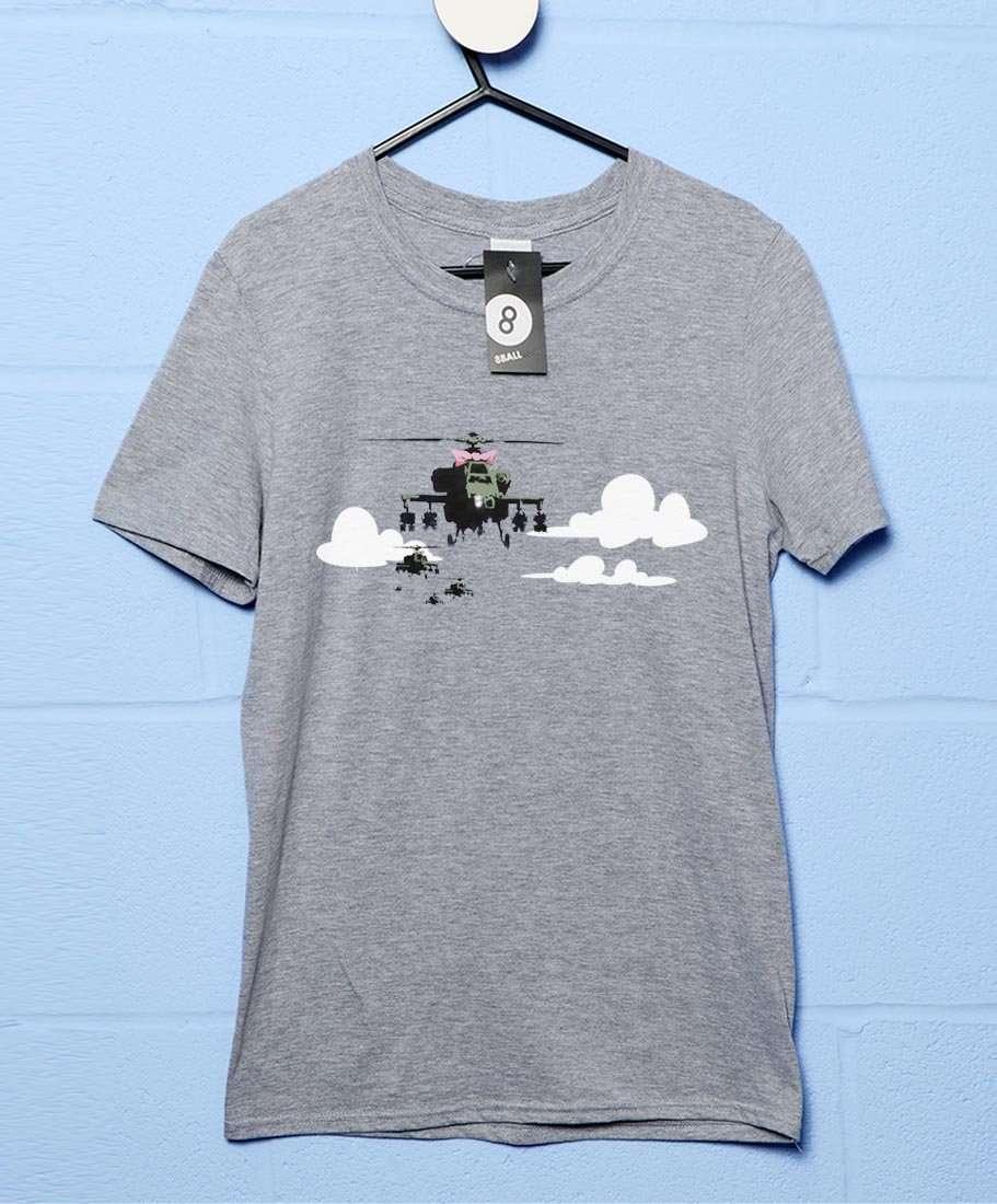 Banksy Ribbon Helicopters Mens Graphic T-Shirt 8Ball