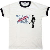 Thumbnail for Banksy Ringer Ringer Follow Your Dreams Mens T-Shirt 8Ball
