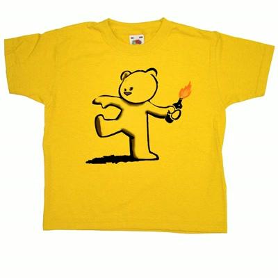 Banksy Teddy Childrens Graphic T-Shirt 8Ball