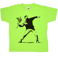 Thumbnail for Banksy Throwing Flowers Childrens T-Shirt 8Ball