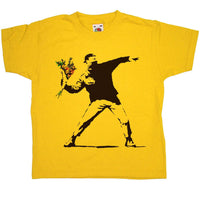 Thumbnail for Banksy Throwing Flowers Childrens T-Shirt 8Ball