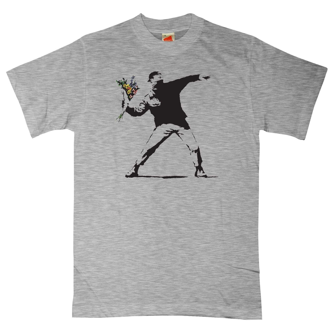 Banksy Throwing Flowers Mens Graphic T-Shirt 8Ball