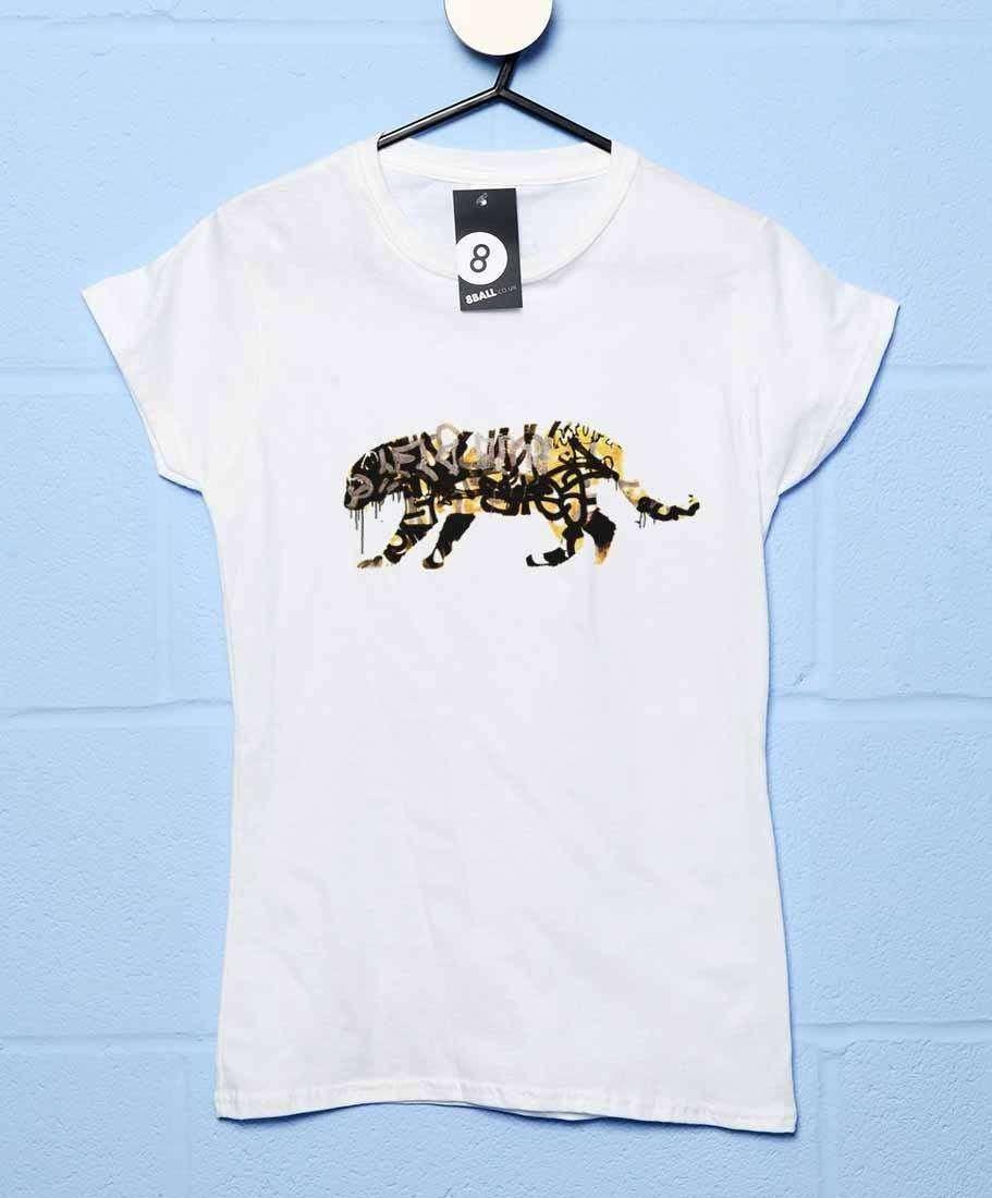 Banksy Tiger Fitted Womens T-Shirt 8Ball