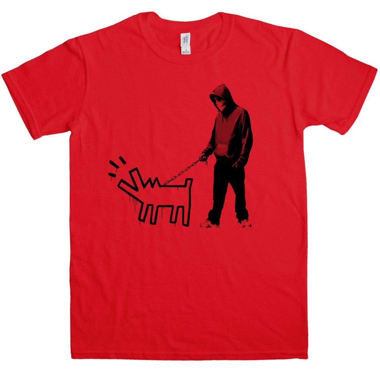 Banksy Walking the Dog Mens T-Shirt 8Ball