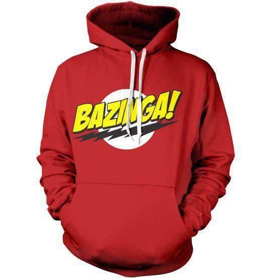 Big Bang Theory Bazinga! Sheldon Red Hoodie For Men and Women 8Ball