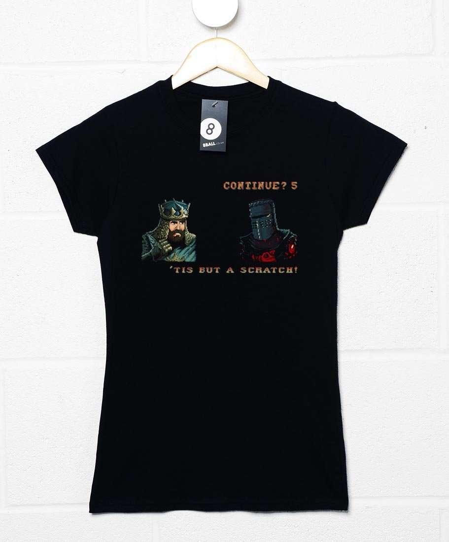 Black Knight Continue Screen Fitted Womens T-Shirt 8Ball