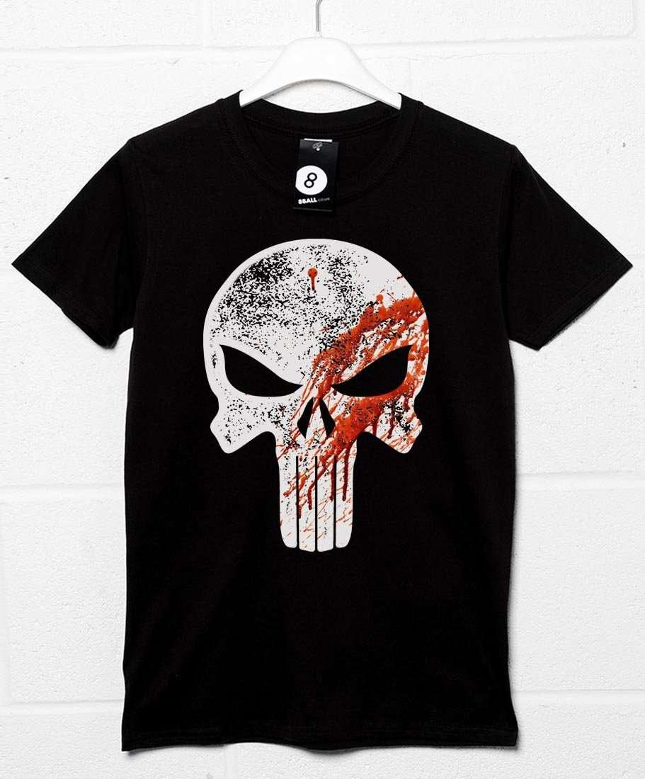 Bloody Punish Skull Mens Graphic T-Shirt 8Ball