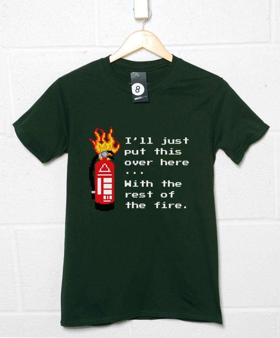 Burning Fire Extinguisher Unisex T-Shirt 8Ball
