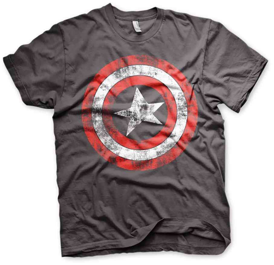 Captain America Distressed Shield T Shirt 8Ball