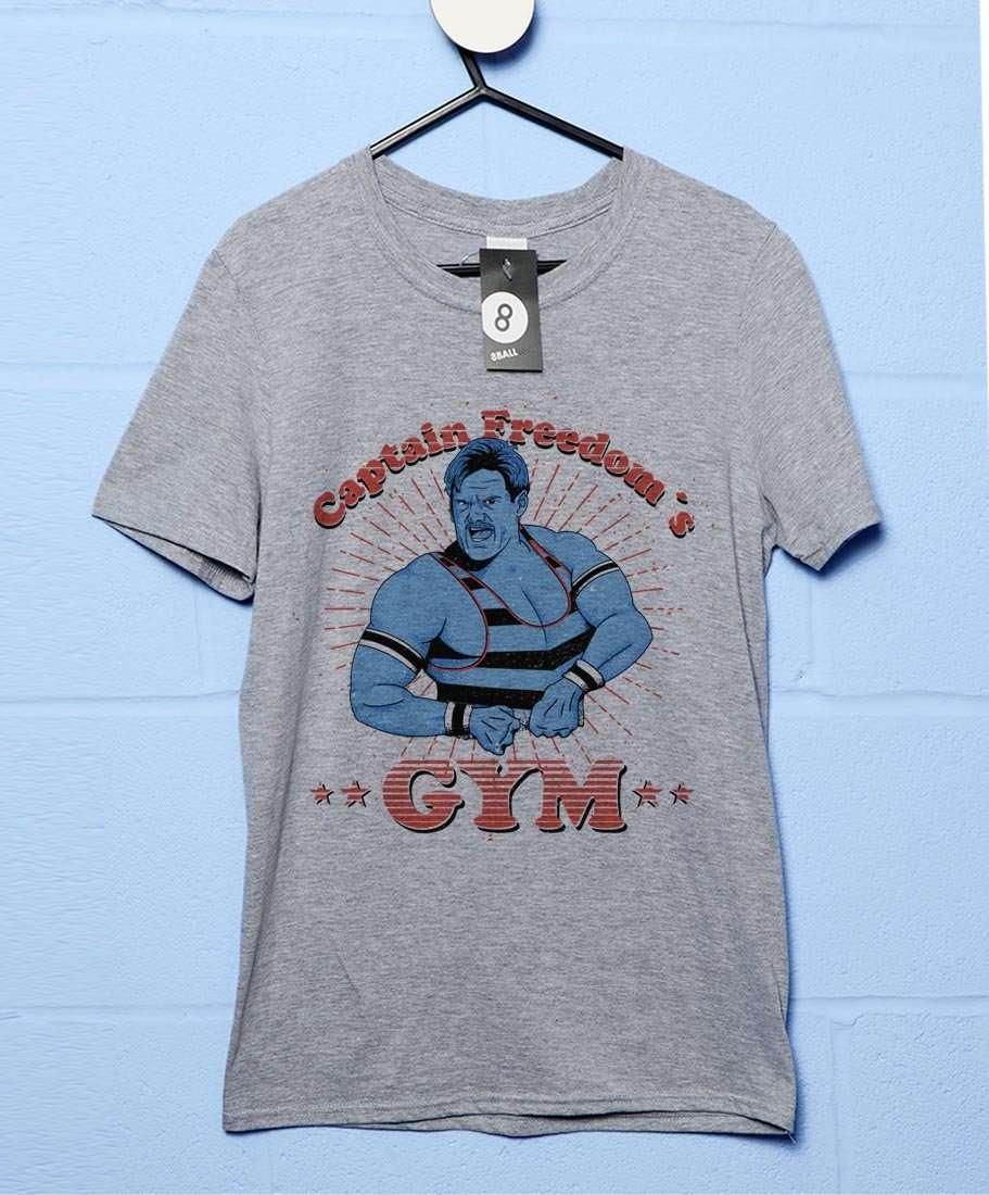Captain Freedom's Gym Mens T-Shirt 8Ball