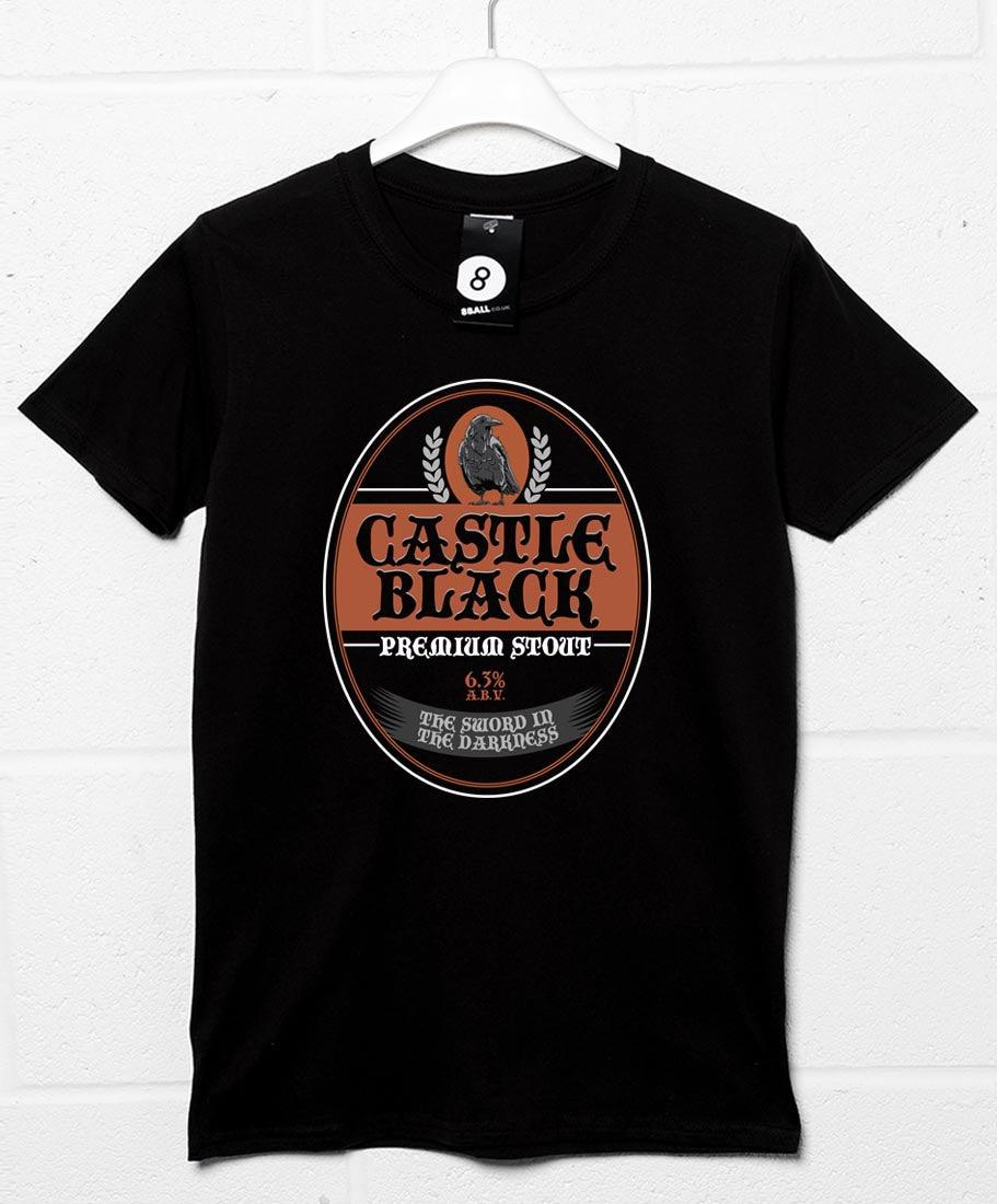 Castle Black Premium Stout Mens T-Shirt 8Ball