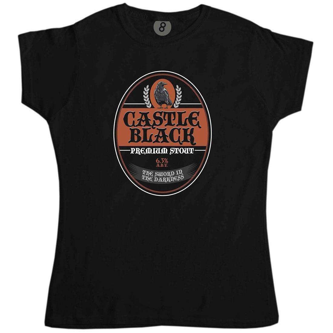 Castle Black Premium Stout Womens Style T-Shirt 8Ball