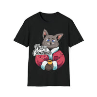 Thumbnail for Cat Enjoying Eggnog Merry Christmas Unisex Unisex T-Shirt For Men And Women 8Ball