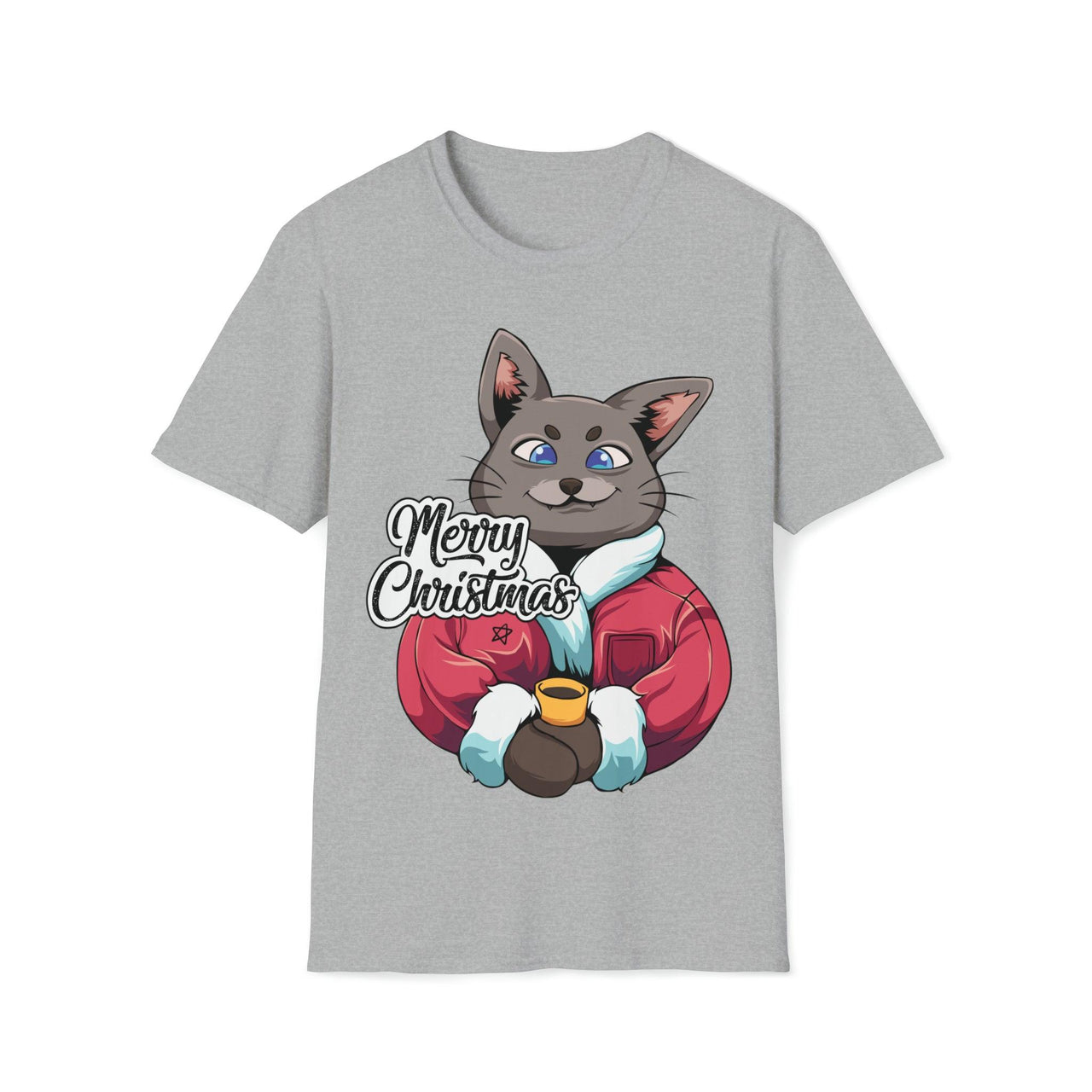 Cat Enjoying Eggnog Merry Christmas Unisex Unisex T-Shirt For Men And Women 8Ball