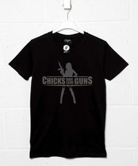 Thumbnail for Chicks Who Love Guns Graphic T-Shirt For Men, Inspired By Jackie Brown 8Ball