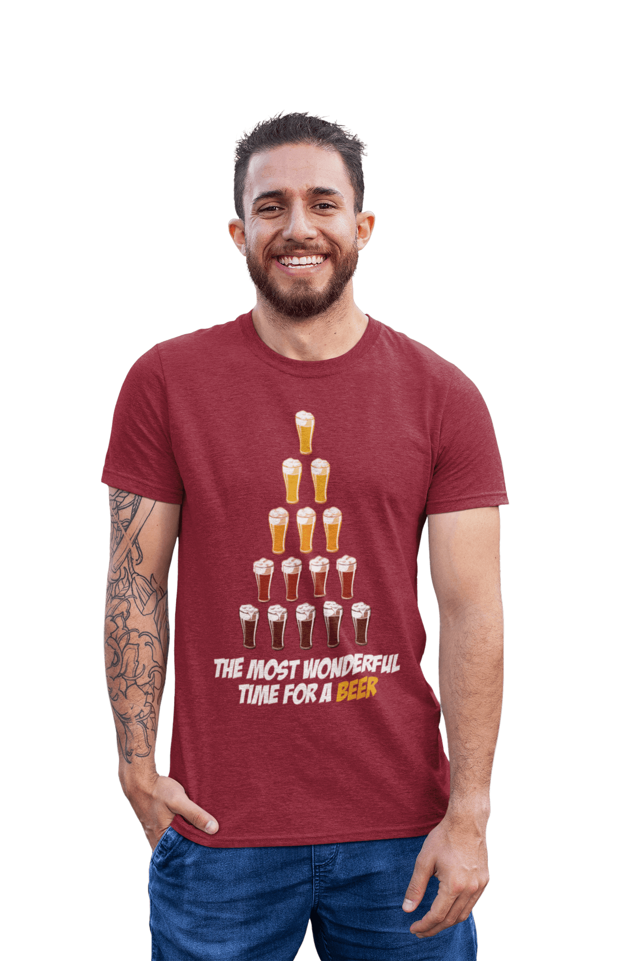 Christmas Beer Tree For Adult Men and Women Unisex T-Shirt 8Ball