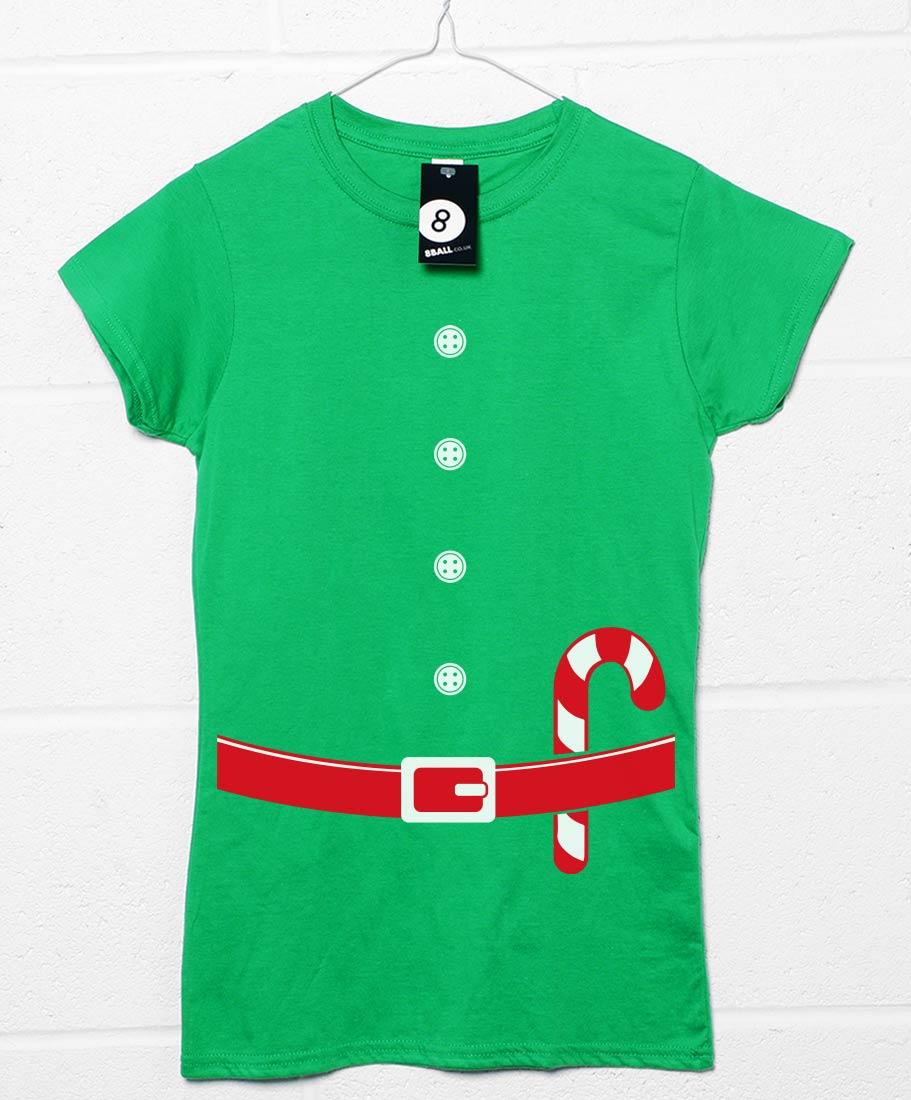 Christmas Elf Fitted Womens T-Shirt 8Ball