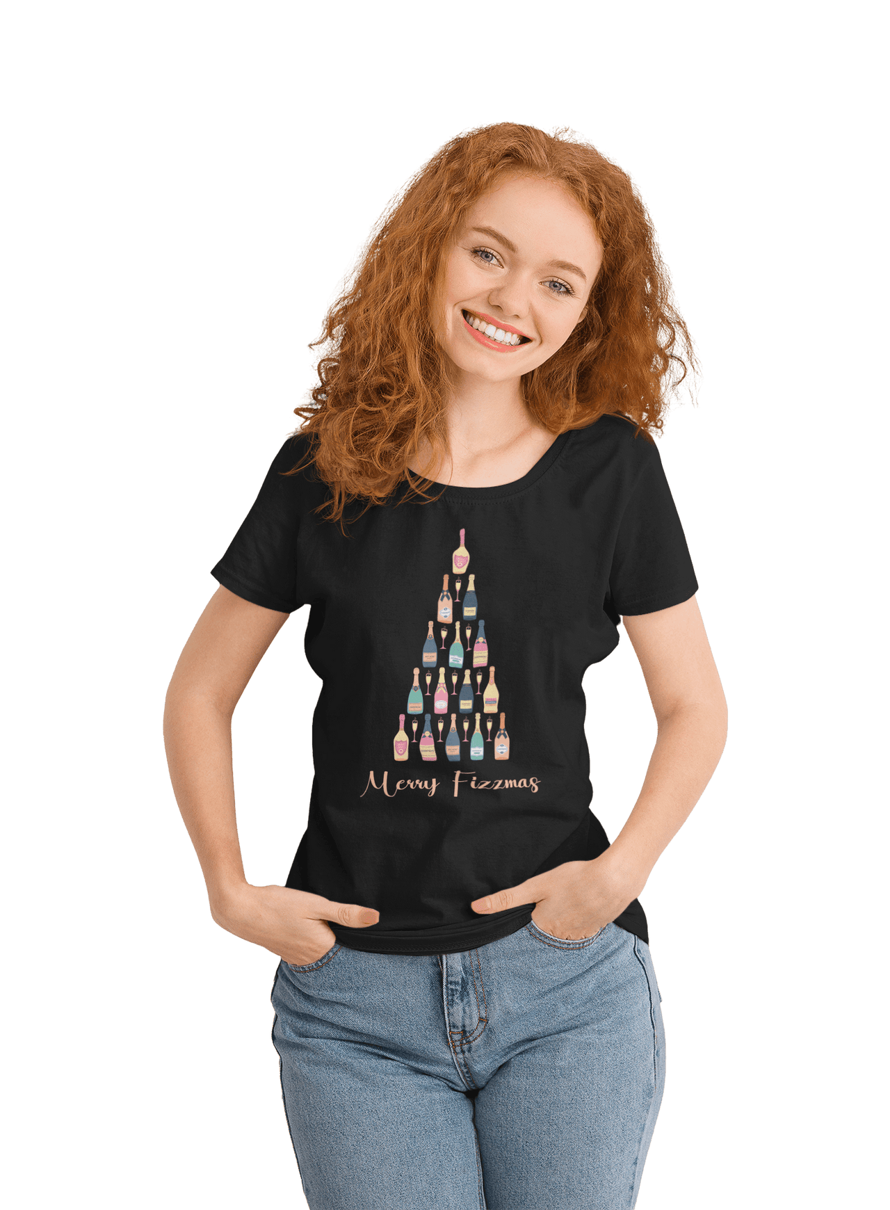 Christmas Fizzmas Tree Womens Fitted T-Shirt 8Ball