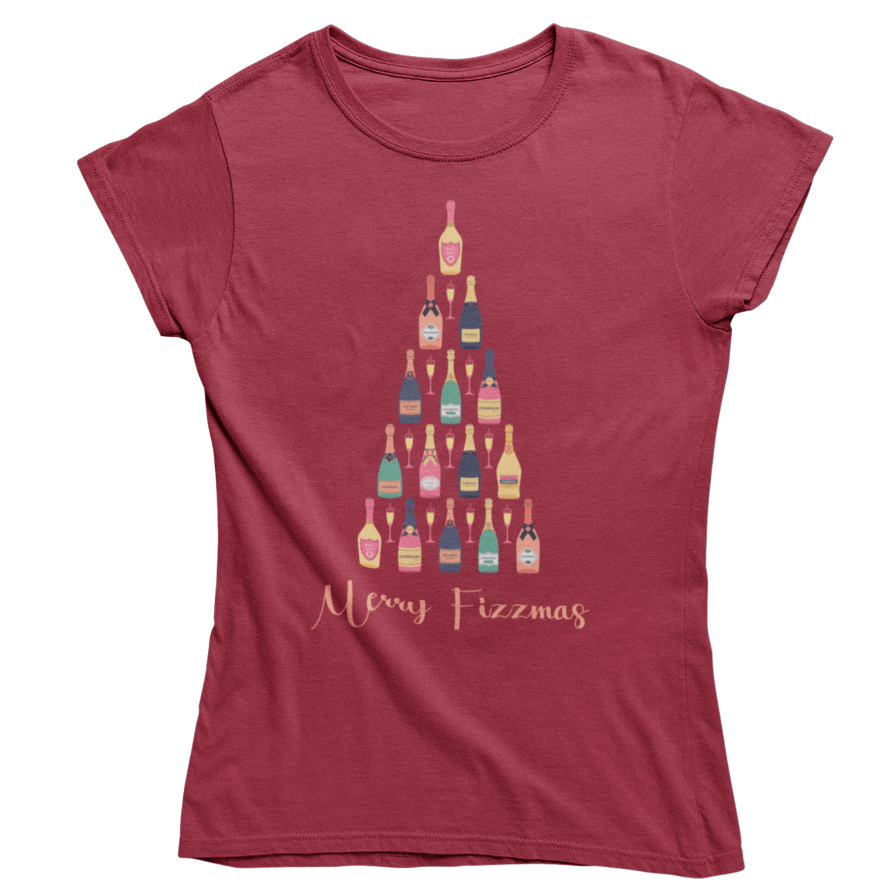 Christmas Fizzmas Tree Womens Fitted T-Shirt 8Ball