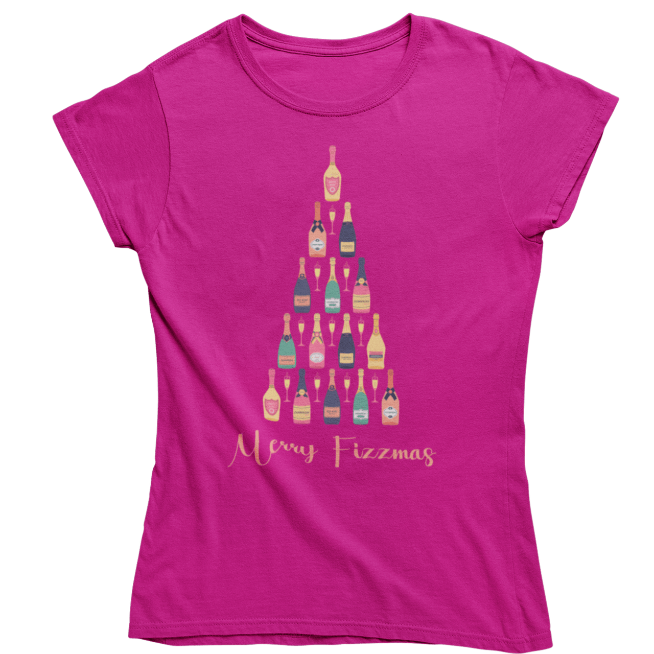 Christmas Fizzmas Tree Womens Fitted T-Shirt 8Ball