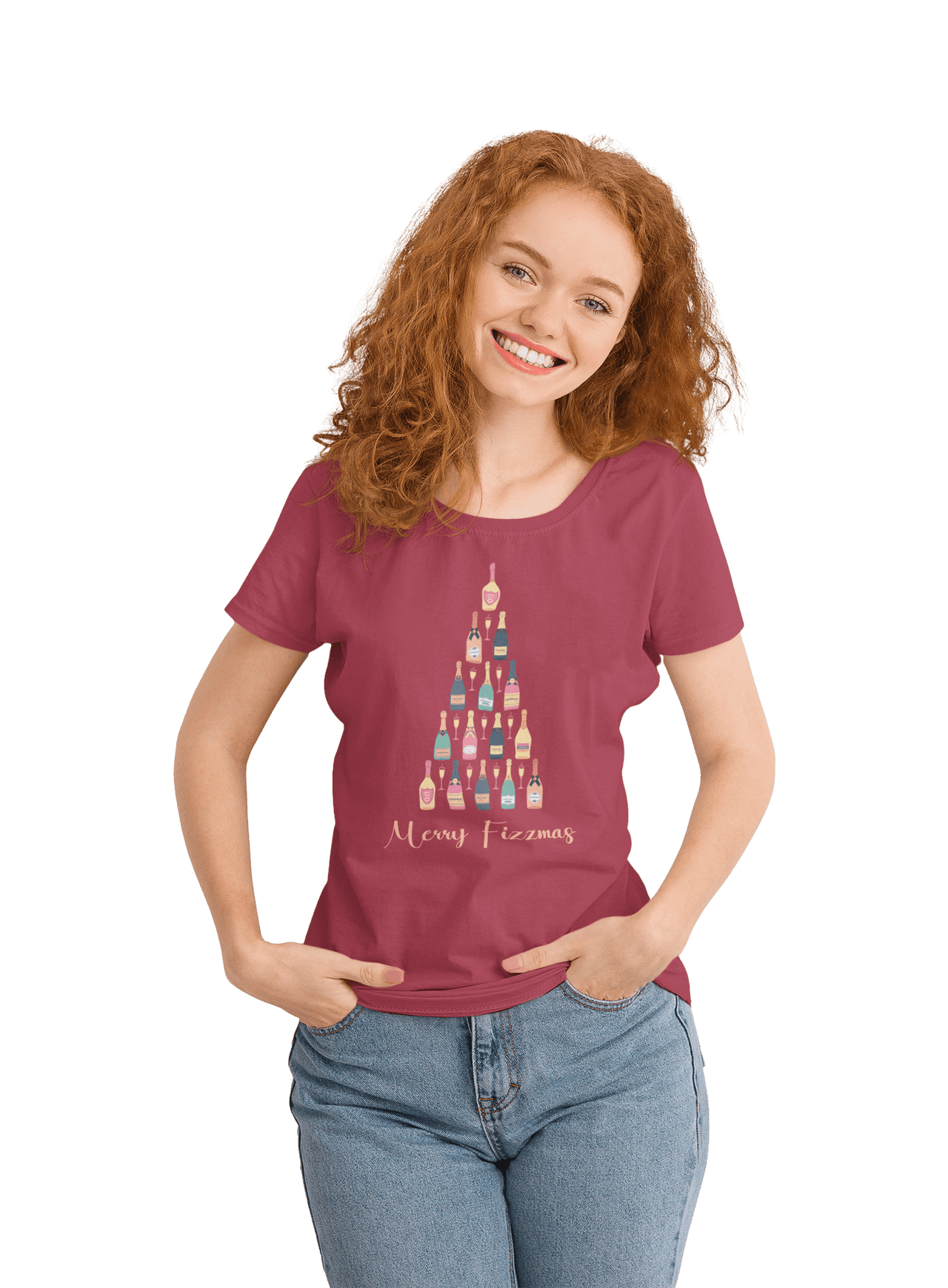 Christmas Fizzmas Tree Womens Fitted T-Shirt 8Ball