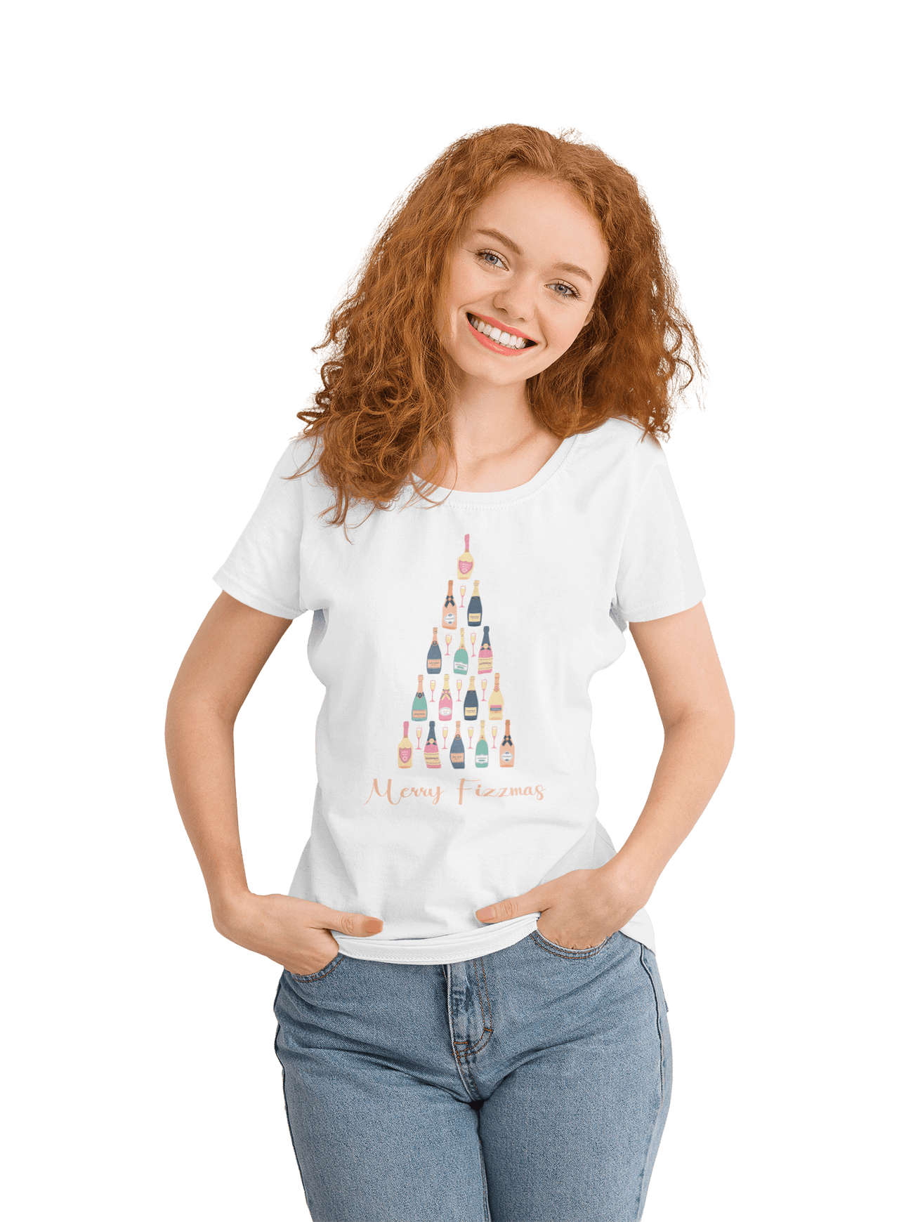 Christmas Fizzmas Tree Womens Fitted T-Shirt 8Ball