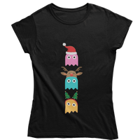 Thumbnail for Christmas Ghost Munching Womens T-Shirt 8Ball