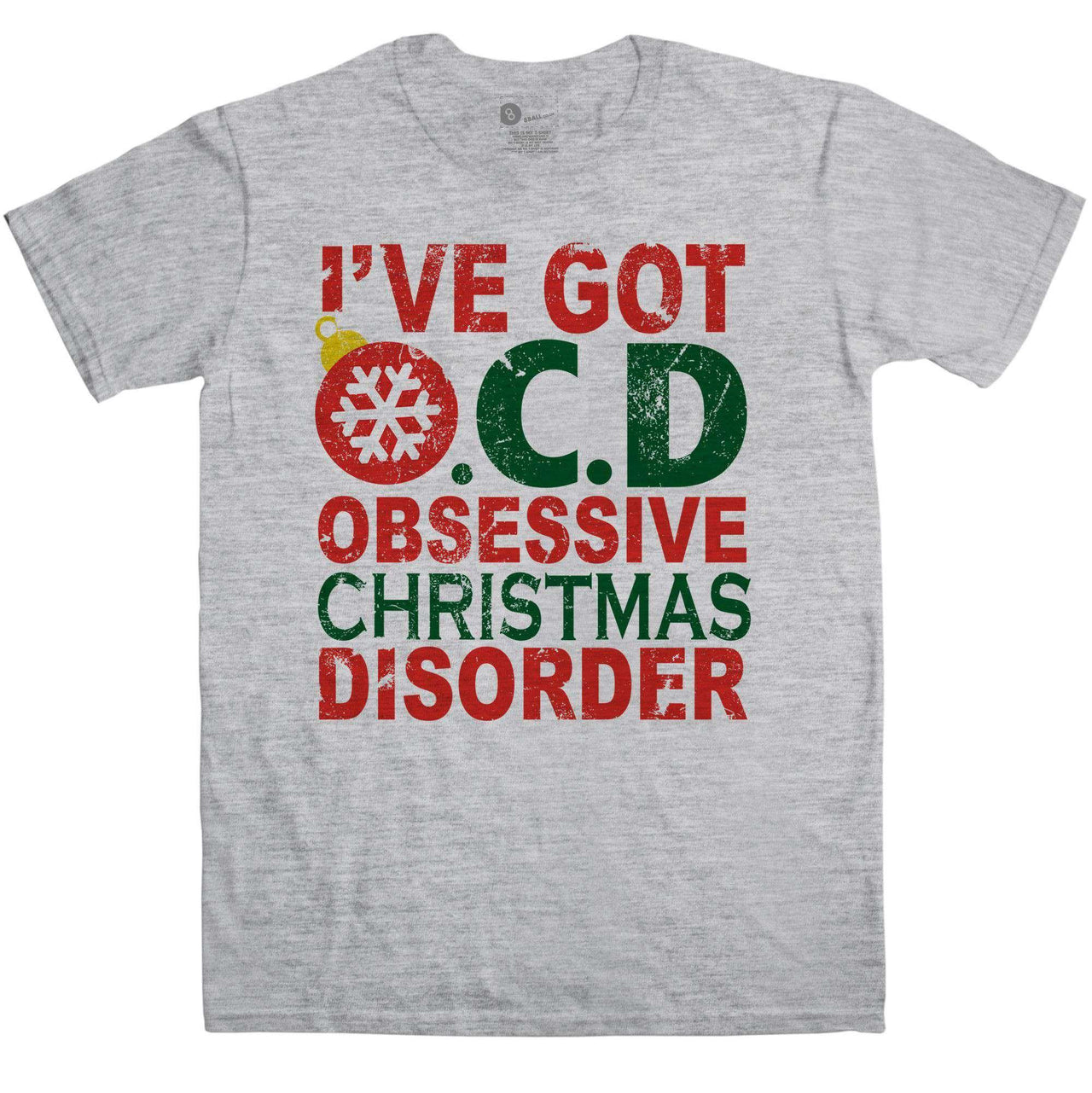 Christmas Men's OCD Obsessive Christmas Disorder T-Shirt For Men 8Ball