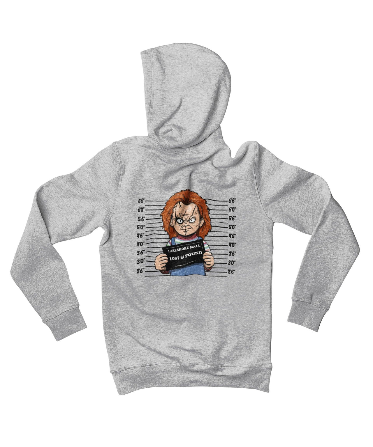 Chucky Mugshot Horror Film Tribute Adult Back Printed Unisex Hoodie 8Ball