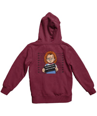 Thumbnail for Chucky Mugshot Horror Film Tribute Adult Back Printed Unisex Hoodie 8Ball